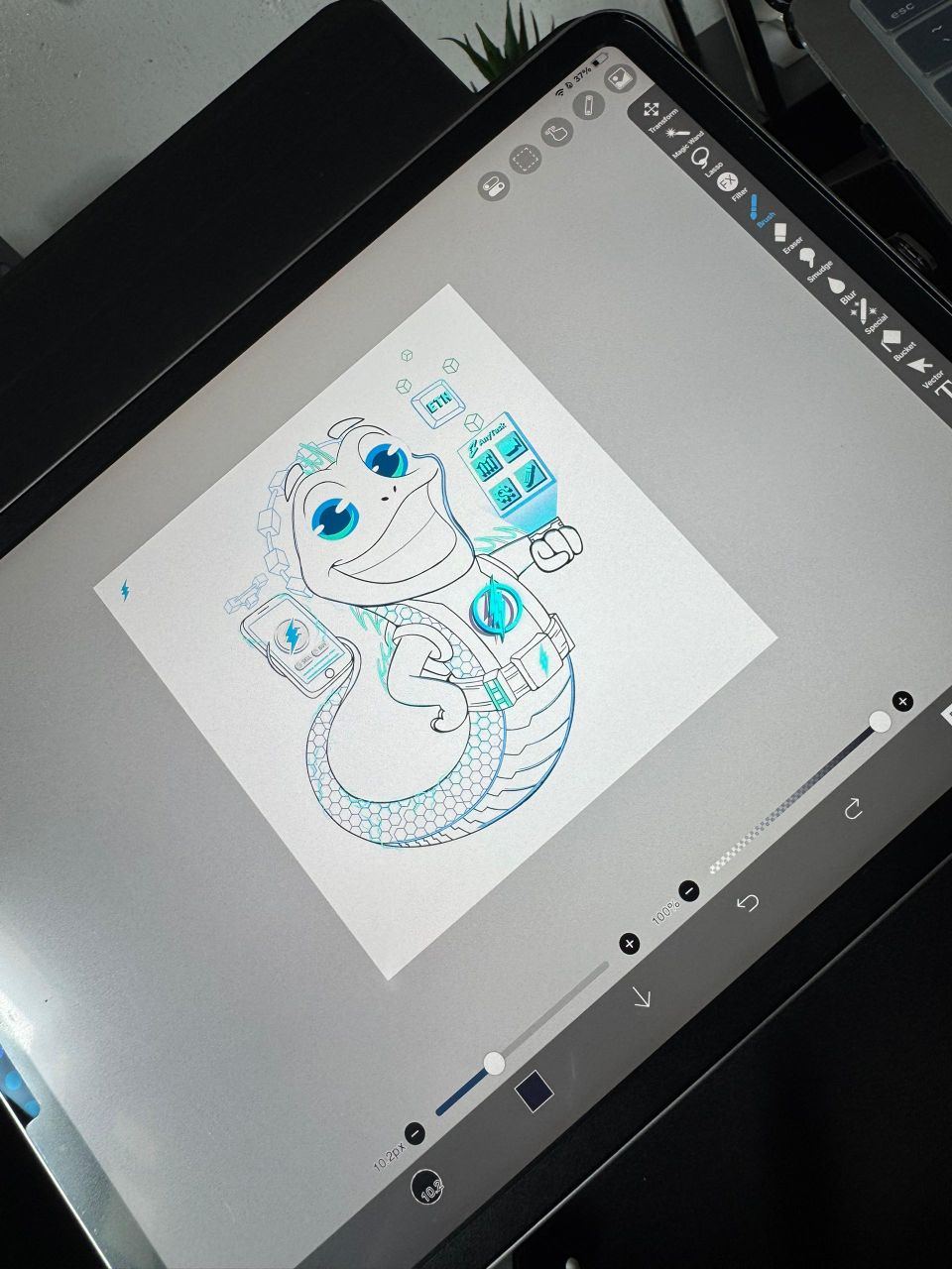Color & Glow — Electro Eel process step 03